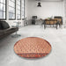 Round Machine Washable Traditional Red Rug in a Office, wshtr1635