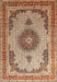 Traditional Dark Sienna Brown Medallion Rug, tr1637