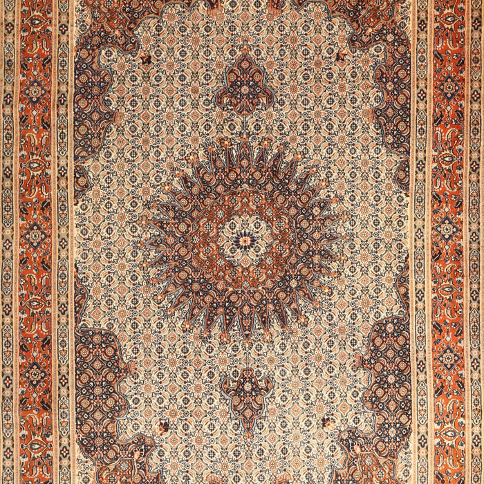Traditional Dark Sienna Brown Medallion Rug, tr1637