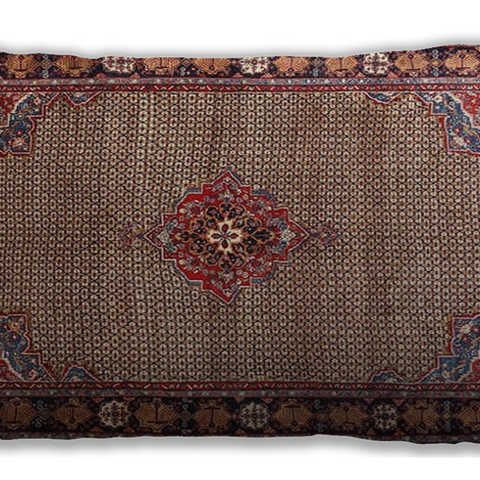 Traditional Classic Rectangular Saffron Red Lumbar Throw Pillow, 13 inch by 19 inch, lbtr1638