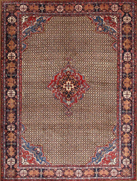 Machine Washable Traditional Saffron Red Rug, wshtr1638