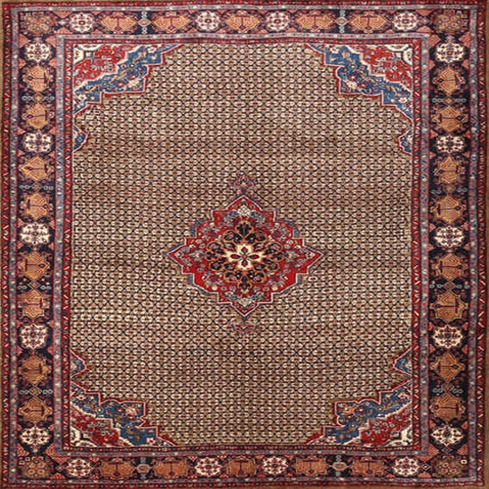 Square Traditional Saffron Red Persian Rug, tr1638