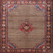 Square Traditional Saffron Red Persian Rug, tr1638