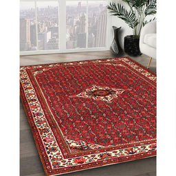 Traditional Gold Brown Persian Rug in Family Room, tr1640