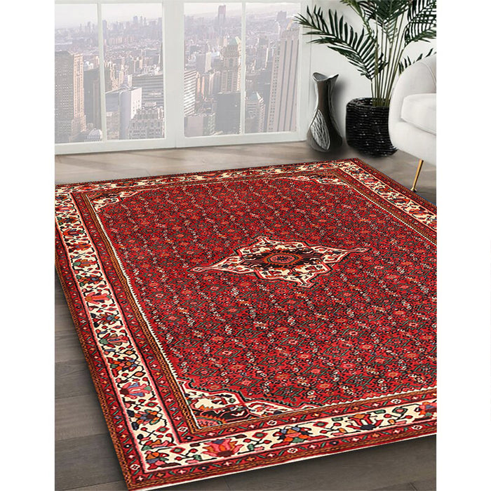 Machine Washable Traditional Gold Brown Rug in a Family Room, wshtr1640