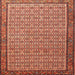 Round Machine Washable Traditional Sandy Brown Rug, wshtr1642