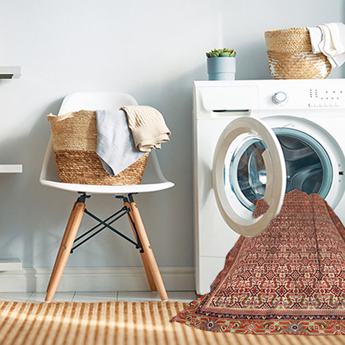 Machine Washable Traditional Sandy Brown Rug in a Washing Machine, wshtr1642