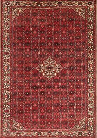 Machine Washable Traditional Tomato Red Rug, wshtr1643