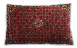 Traditional Classic Rectangular Tomato Red Lumbar Throw Pillow, 13 inch by 19 inch, lbtr1643