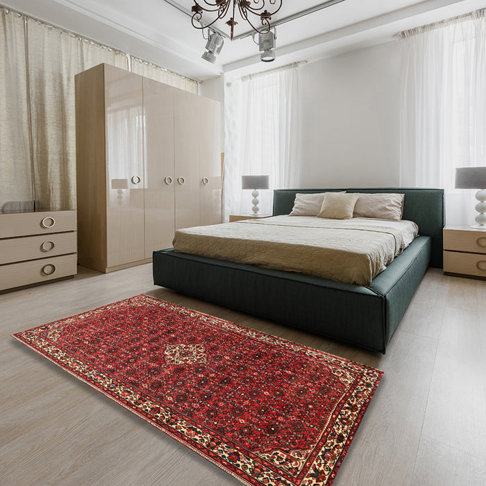 Traditional Red Persian Rug in a Bedroom, tr1643