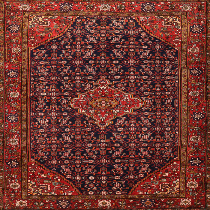Square Traditional Chestnut Brown Persian Rug, tr1645