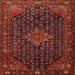 Round Machine Washable Traditional Chestnut Brown Rug, wshtr1645