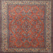 Square Traditional Dark Almond Brown Persian Rug, tr1646