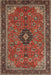 Machine Washable Traditional Saffron Red Rug, wshtr1647