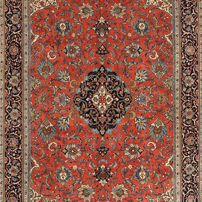 Machine Washable Traditional Saffron Red Rug, wshtr1647