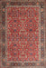 Machine Washable Traditional Tomato Red Rug, wshtr1649