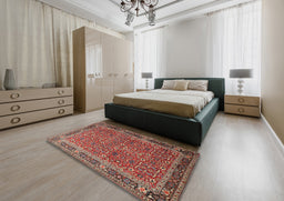 Traditional Red Persian Rug in a Bedroom, tr1649