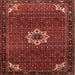 Square Traditional Sienna Brown Medallion Rug, tr1650