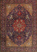 Traditional Dark Gold Brown Medallion Rug, tr1651