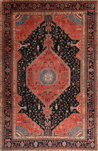 Machine Washable Traditional Rust Pink Rug, wshtr1652