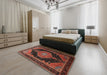 Machine Washable Traditional Rust Pink Rug in a Bedroom, wshtr1652