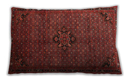 Traditional Classic Rectangular Brown Red Lumbar Throw Pillow, 13 inch by 19 inch, lbtr1653