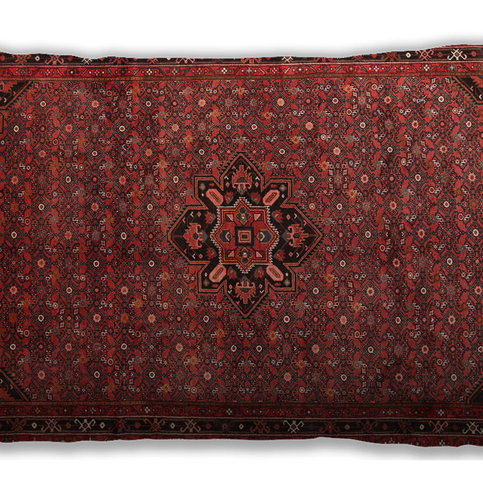 Traditional Classic Rectangular Brown Red Lumbar Throw Pillow, 13 inch by 19 inch, lbtr1653