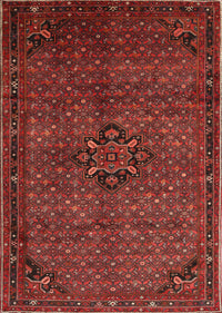 Machine Washable Traditional Brown Red Rug, wshtr1653