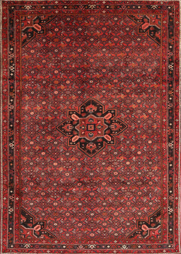 Machine Washable Traditional Brown Red Rug, wshtr1653