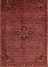 Machine Washable Traditional Brown Red Rug, wshtr1653