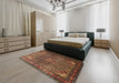 Traditional Saffron Red Persian Rug in a Bedroom, tr1654