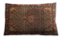Traditional Classic Rectangular Saffron Red Lumbar Throw Pillow, 13 inch by 19 inch, lbtr1654