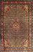 Machine Washable Traditional Saffron Red Rug, wshtr1654