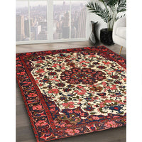 Traditional Saffron Red Medallion Rug, tr1656