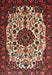 Traditional Saffron Red Medallion Rug, tr1656