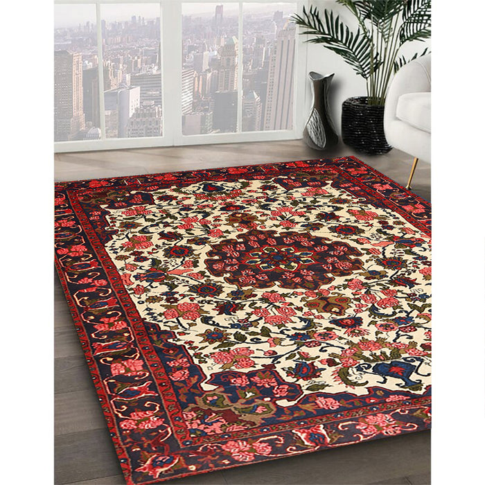 Machine Washable Traditional Saffron Red Rug in a Family Room, wshtr1656