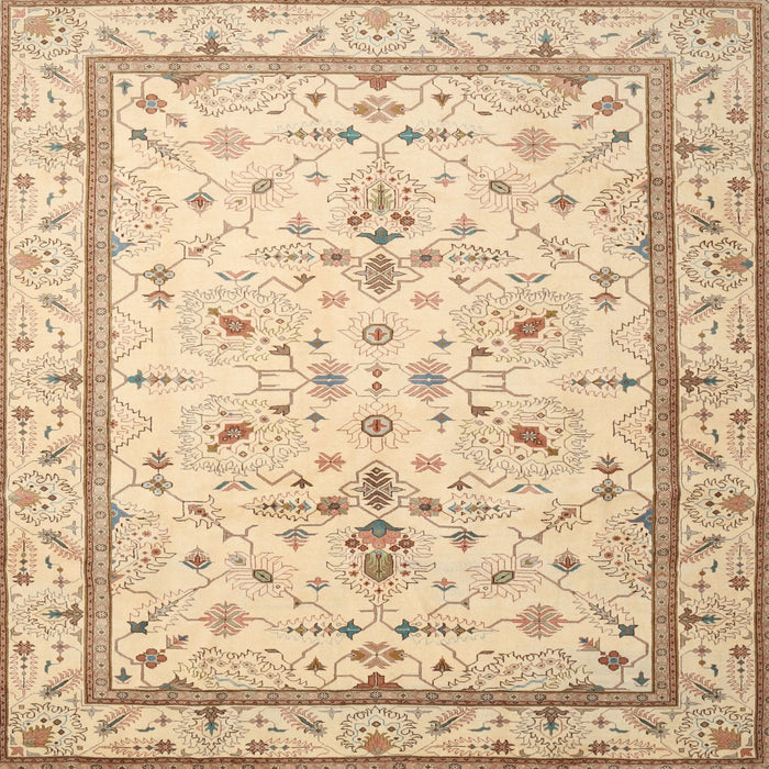Square Traditional Sun Yellow Persian Rug, tr1657