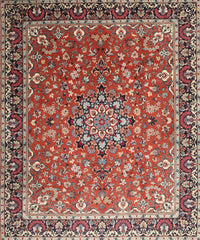 Machine Washable Traditional Tomato Red Rug, wshtr1659