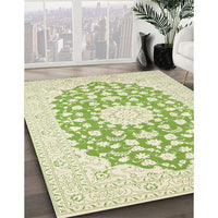 Traditional Yellow Green Medallion Rug, tr165