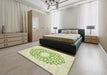 Machine Washable Traditional Yellow Green Rug in a Bedroom, wshtr165