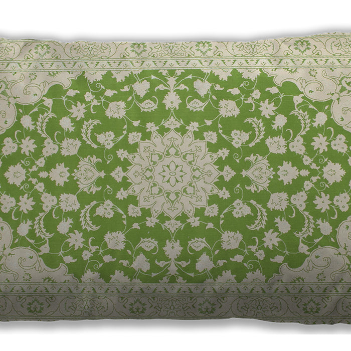 Traditional Classic Rectangular Yellow Green Lumbar Throw Pillow, 13 inch by 19 inch, lbtr165