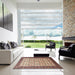 Square Traditional Brown Persian Rug in a Living Room, tr1662