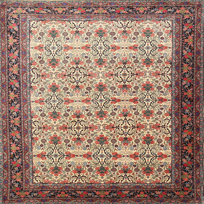 Round Machine Washable Traditional Brown Rug, wshtr1662