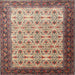 Round Machine Washable Traditional Brown Rug, wshtr1662