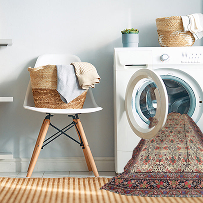 Machine Washable Traditional Brown Rug in a Washing Machine, wshtr1662