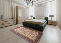 Traditional Brown Persian Rug in a Bedroom, tr1662