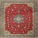 Square Traditional Red Medallion Rug, tr1663