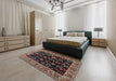 Machine Washable Traditional Dark Almond Brown Rug in a Bedroom, wshtr1664