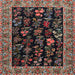 Square Traditional Dark Almond Brown Animal Rug, tr1664