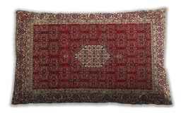 Traditional Classic Rectangular Tomato Red Lumbar Throw Pillow, 13 inch by 19 inch, lbtr1665